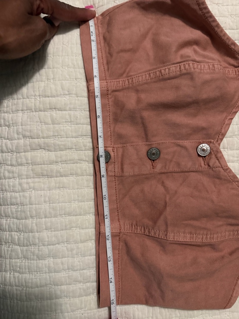 American Eagle Outfitters Dusty Rose Button-Front Crop Top - Picture 9 of 11
